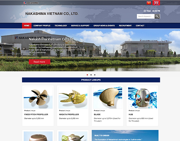 Thiết kế website công ty Nakashima