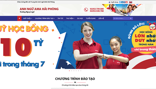 Thiết kế website Trung Tâm Ngoại Ngữ AMA