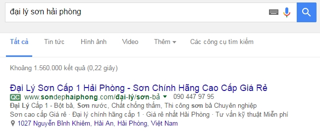 Review chiến dịch Quảng cáo Google Adwords Sơn bả Hải Phòng