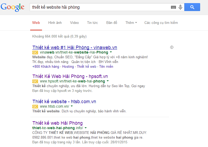 mẫu quảng cáo google adwords