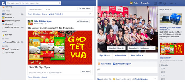 quảng cáo website trên Facebook