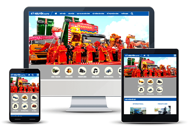 Thiết kế trang web bán xe ô tô Kynguyenauto.com