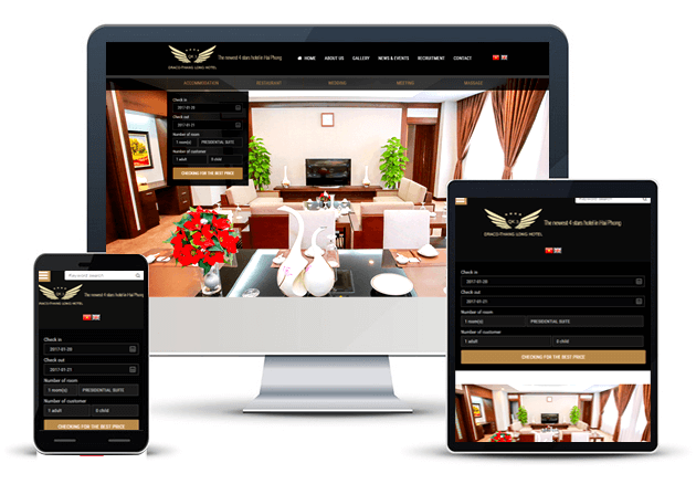 Thiết kế website khách sạn 4 sao Draco Thang Long Hotel